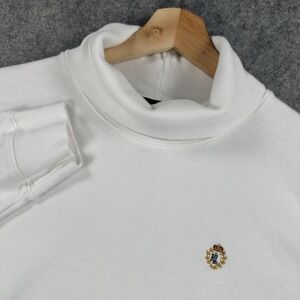 Lauren Ralph Lauren Shirt Womens 2X White Turtle Neck Embroidered Long Sleeve